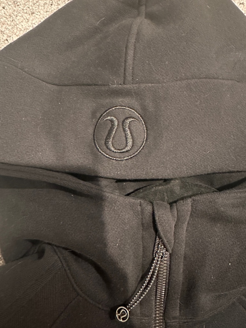 Lululemon Black Half Zip-Up Scuba Hoodie cropped